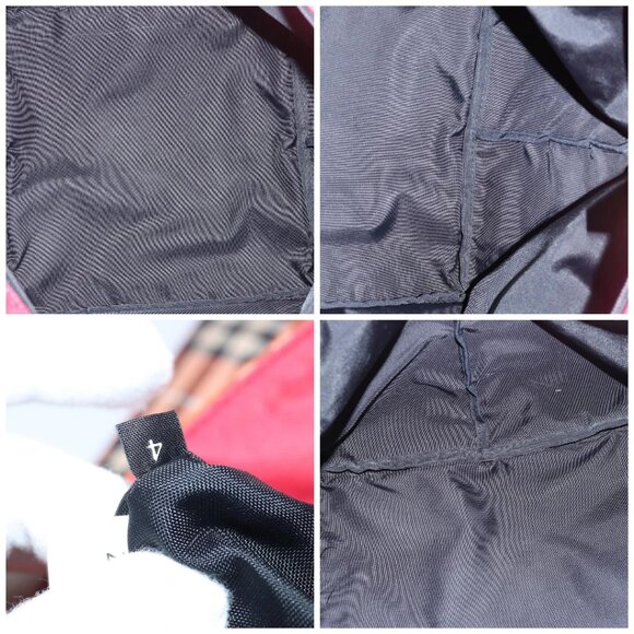 BURBERRY Nova Check Blue Label Tote Bag Nylon Leather Orange Brown Auth ti1814 - Picture 15 of 16